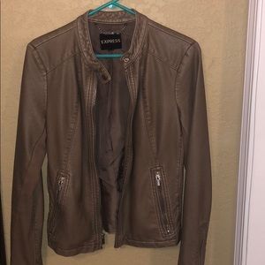 Express Tan Leather Jacket